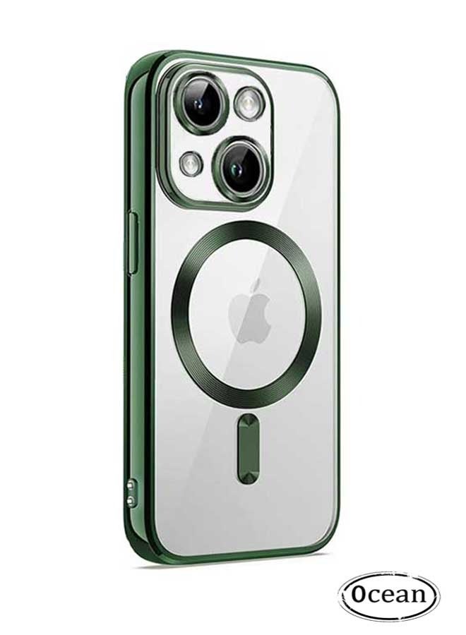 Ocean iPhone 15 Plus Case 6.7-Inch (Green), With Electroplated Magnetic Attraction, Camera Lens Full Protection, Compatible With MagSafe Wireless Charging, Shockproof Soft TPU Phone Cover - Image 1
