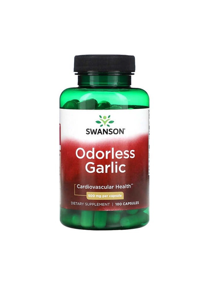 SWANSON الثوم عديم الرائحة، 500 ملغ، 100 كبسولة