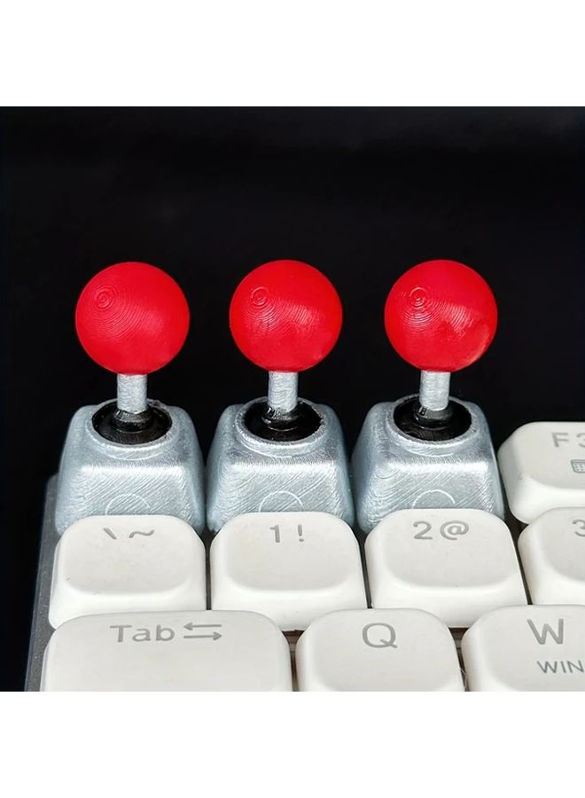 Vintage Arcade Joystick Style ESC Keycap Silvery Red Ball Resin Base For MX Switches - Image 2