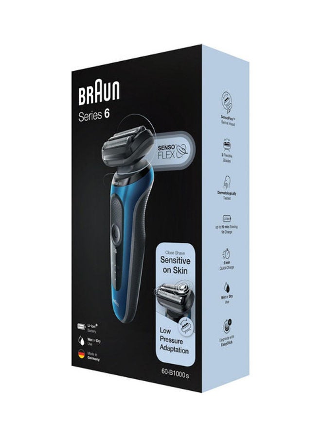 BRAUN Series 6 Rechargeable Mens Shaver With LED Display Blue/Black - Image 4