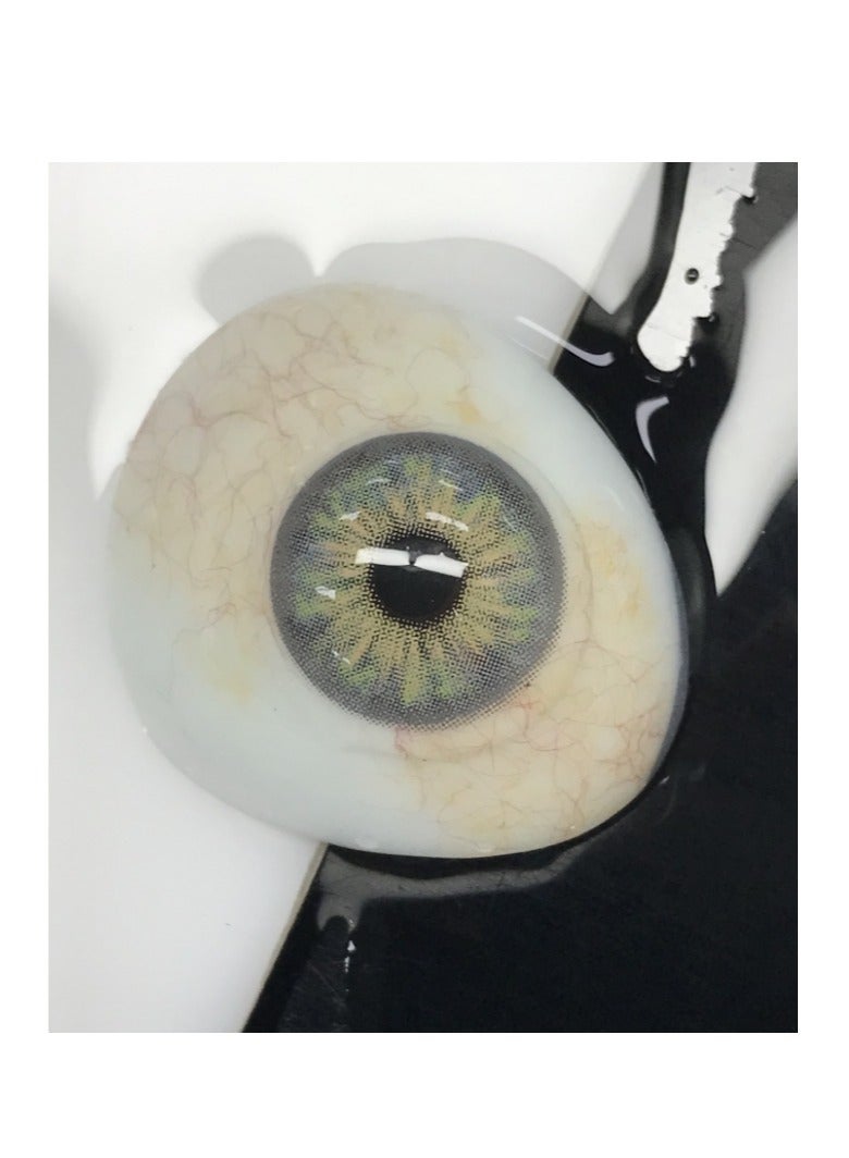 عين كي اس اس عدسات لاصقة تجميلية سنوية كليوباترا خضراء ملونة للجنسين، مجموعة تكبير مع علبة - Image 2