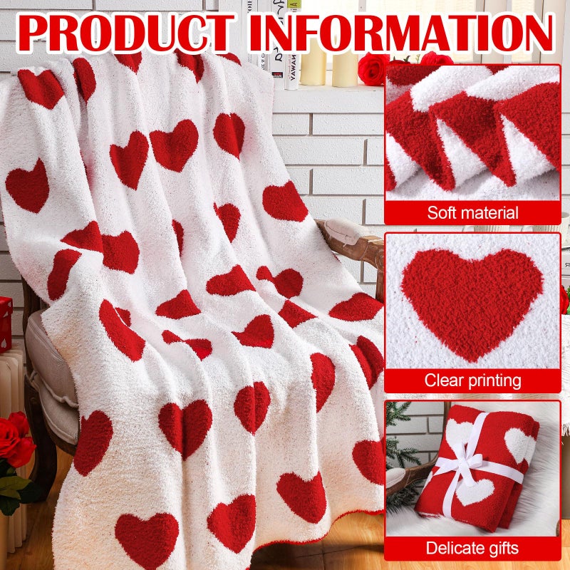 FuWeave Valentine's Day Throw Blankets Pillow Gifts Set Valentines Gift Include Double Sided Flannel Blanket 50 x 60 Inch and Plush Throw Pillows Cushion for Couch Sofa Bed Decorations - Image 4