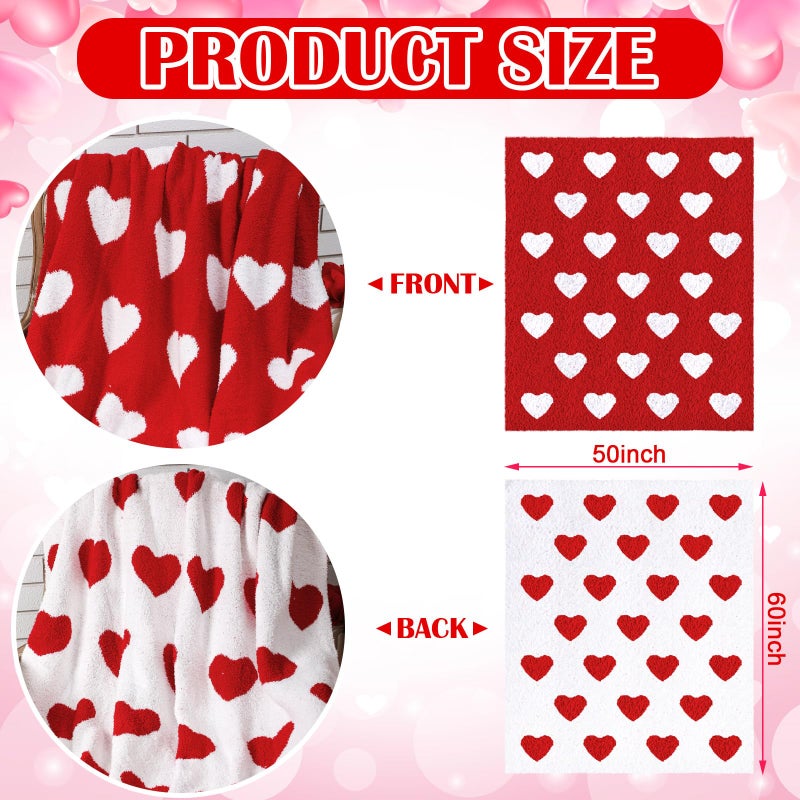 FuWeave Valentine's Day Throw Blankets Pillow Gifts Set Valentines Gift Include Double Sided Flannel Blanket 50 x 60 Inch and Plush Throw Pillows Cushion for Couch Sofa Bed Decorations - Image 3