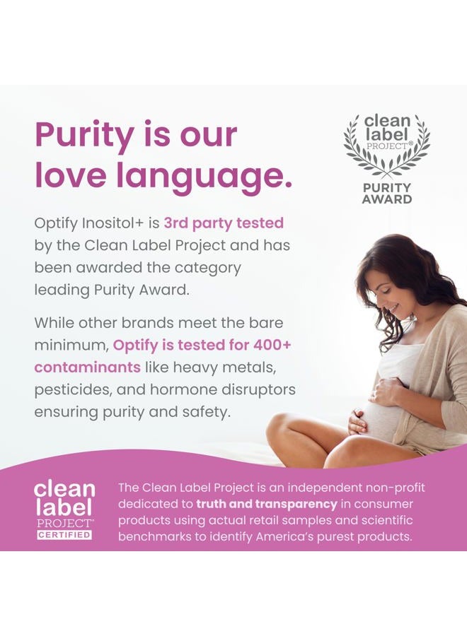 Optify Premium Inositol Supplement - Myo-Inositol and D-Chiro Inositol Plus Folate and Vitamin D - Ideal 40:1 Ratio - Healthy Hormone Balance & Healthy Ovarian Support for Women - Vitamin B8-30 Day Supply - Image 4