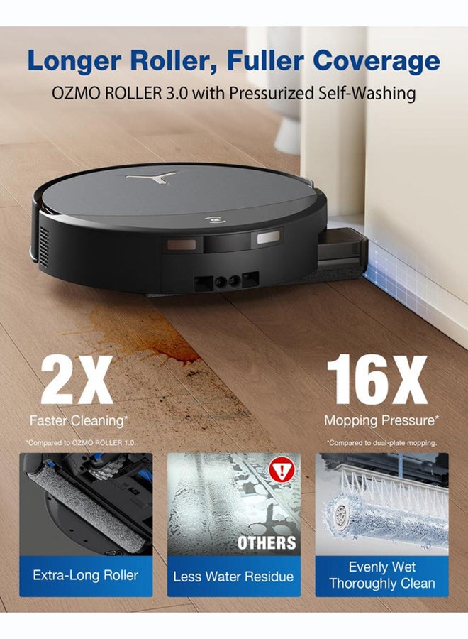 إيكوفاكس روبوت تنظيف وممسحة ECOVACS DEEBOT T90 OMNI بقاعدة تفريغ وتنظيف ذاتية، قوة شفط 30,000 باسكال، تقنية TruEdge 3.0 لتنظيف الحواف والزوايا، نظام OZMO Roller 3.0 للمسح العميق، تقنية ZeroTangle 4.0 لمنع تشابك الشعر، تنظيف بالماء الساخن 75°م، مساعد ذكي YIKO بالذكاء الاصطناعي، تفريغ تلقائي للأتربة، أسود 2000 W T90 Omni أسود - Image 2