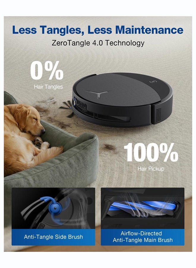 إيكوفاكس روبوت تنظيف وممسحة ECOVACS DEEBOT T90 OMNI بقاعدة تفريغ وتنظيف ذاتية، قوة شفط 30,000 باسكال، تقنية TruEdge 3.0 لتنظيف الحواف والزوايا، نظام OZMO Roller 3.0 للمسح العميق، تقنية ZeroTangle 4.0 لمنع تشابك الشعر، تنظيف بالماء الساخن 75°م، مساعد ذكي YIKO بالذكاء الاصطناعي، تفريغ تلقائي للأتربة، أسود 2000 W T90 Omni أسود - Image 4