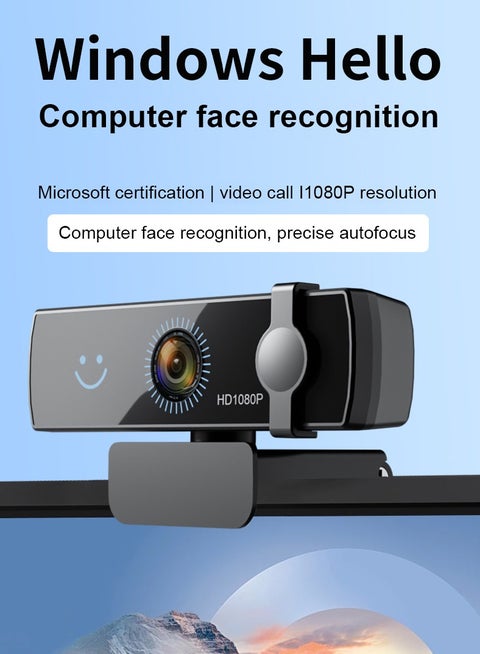 Generic 1080P Webcam with Windows Hello, PlugPlay HD USB Web Cam