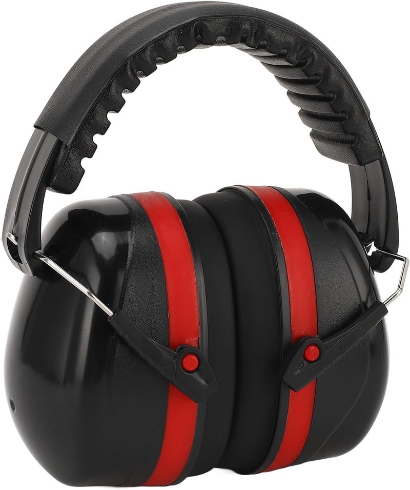 Techzere Safety Premium Ear Muffs: NRR:26dB SNR:33dB Adjustable & Foldable with Noise Reduction and Hearing Protection - Ideal for Shooting, Studying, Manufacturing, Construction (Red Black) - Image 1