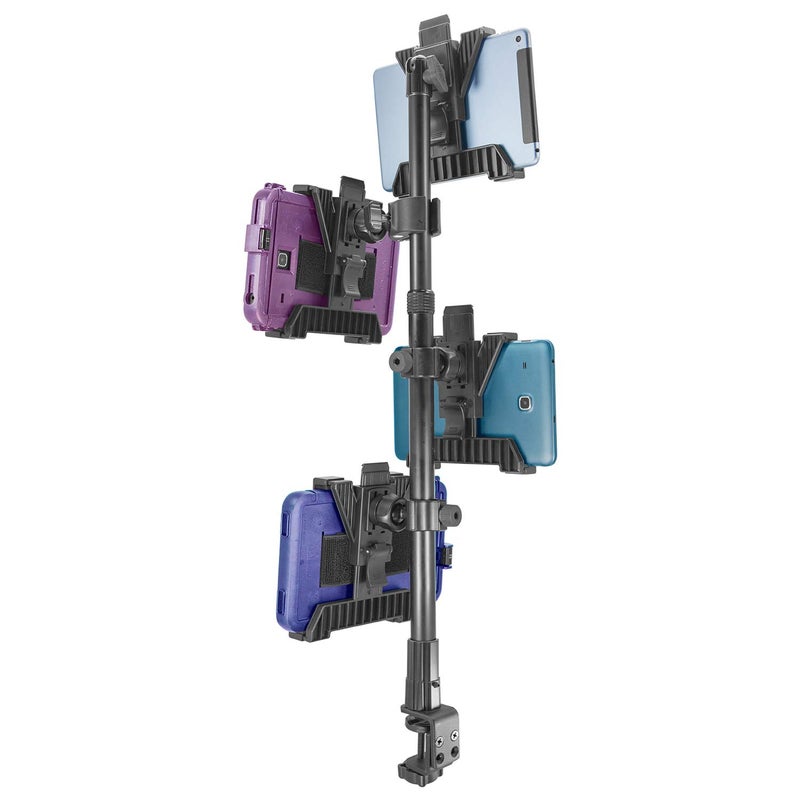 iBOLT TabDock Point of Purchase Clamp Mount with 4 Tablet Holders Perfect for Multiple delivery Applications DoorDash Uber eats Postmates etc Fits 7 to 10 inch Tablets