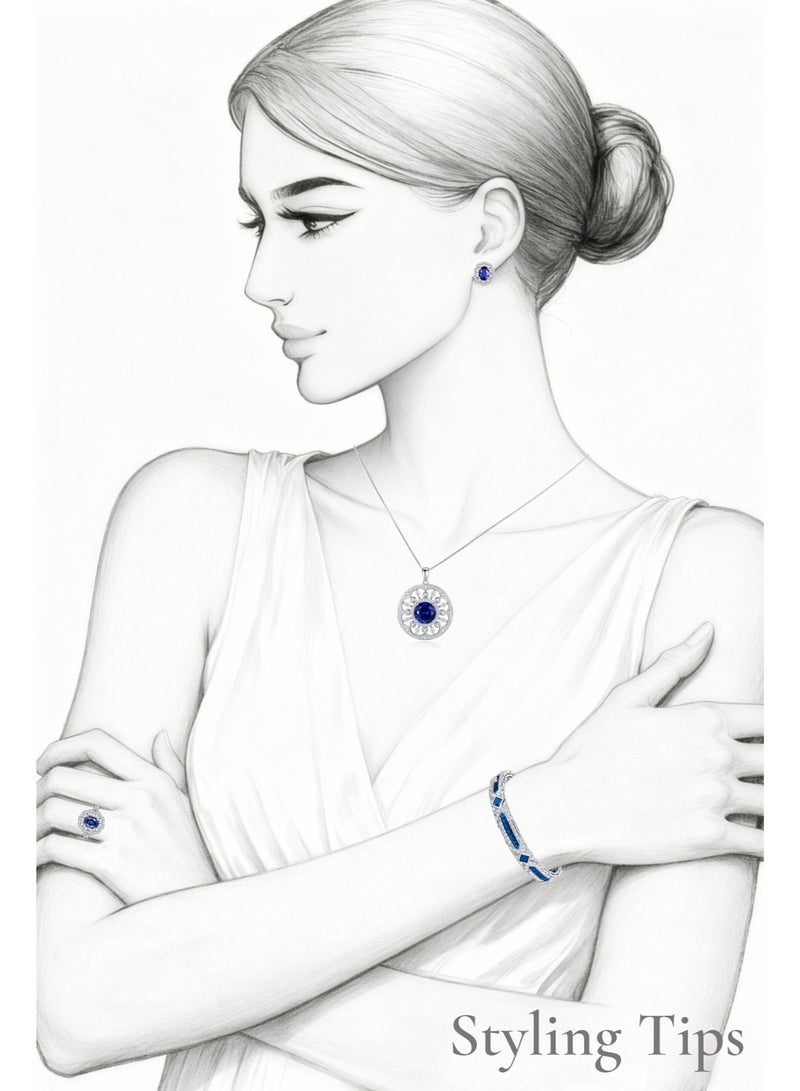 غَيْرُ مَألُوف 1001 ليلة - سوار آرت ديكو بحجر السبينل الكوبالت الأزرق - Image 3