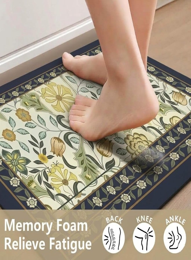Roslen Kitchen Mats for Floor Anti Slip, Waterproof Memory Foam Kitchen Rugs, Soft Cushioned Anti-Fatigue Standing Mat with Floral Design, Comfort Runner Rug Carpets for Kitchen, Sink Laundry & Home - Image 4