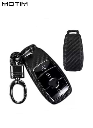 Carbon Fiber Key Fob Cover for Mercedes Benz A-Class, B-Class, C-Class, E-Class, S-Class, G-Class, M-Class, V-Class, CLA, CLS, GLA, GLC,GLE, GLK, GL/GLS, SL, SLK/SLC , Viano, Metris, 3 Buttons Car Key Shell, Replacement Keyless Entry Remote Case with Keychain - pzsku/ZA2891576C77C3E5763A6Z/45/1746691911/2521148a-c775-45e1-b937-670f7dff2404