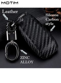 Motim Carbon Fiber Key Fob Cover for Mercedes Benz A-Class, B-Class, C-Class, E-Class, S-Class, G-Class, M-Class, V-Class, CLA, CLS, GLA, GLC,GLE, GLK, GL/GLS, SL, SLK/SLC , Viano, Metris, Car Key Protector, Replacement Keyless Entry Key Fob Cover Case with Keychain  - Image 5