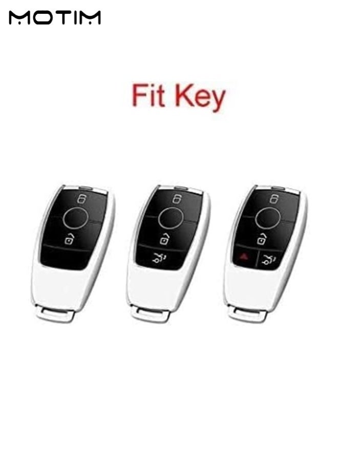 Motim Carbon Fiber Key Fob Cover for Mercedes Benz A-Class, B-Class, C-Class, E-Class, S-Class, G-Class, M-Class, V-Class, CLA, CLS, GLA, GLC,GLE, GLK, GL/GLS, SL, SLK/SLC , Viano, Metris, Car Key Protector, Replacement Keyless Entry Key Fob Cover Case with Keychain  - Image 2
