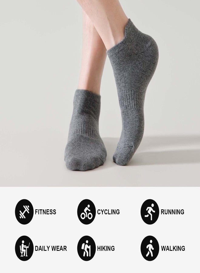 Irisbear Mens Cotton Ankle Socks Athletic Low Cut Running Socks Navy/Dark Gray/Light Gray - Image 4