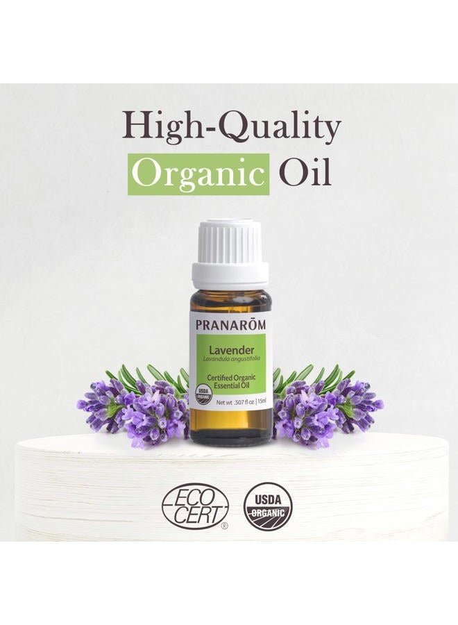 PRANAROM USDA Certified Organic Lavender Essential Oil (15ml), 100% Pure Undiluted Therapeutic Grade from French Alps for Aromatherapy, Diffuser, Healthy Skin & Hair, Massage, Relaxation - Image 3
