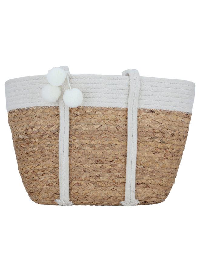 Alsaif Wicker Thermos Bag 50 X 32 Cm White Beige - Image 1