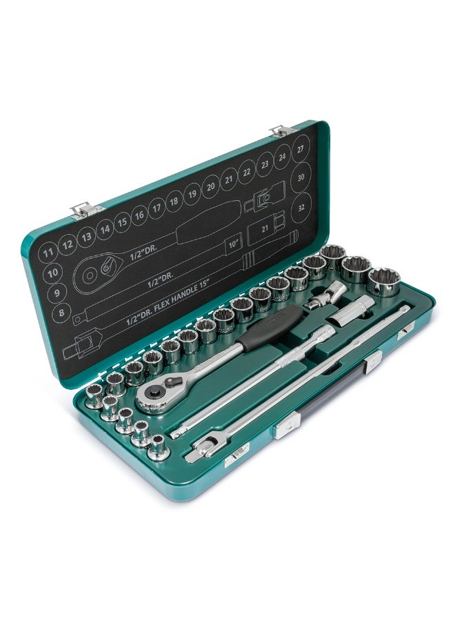 SATA ST09092ME-12 25-Piece 1/2" Drive 12 Point Metric Socket Set - Image 1