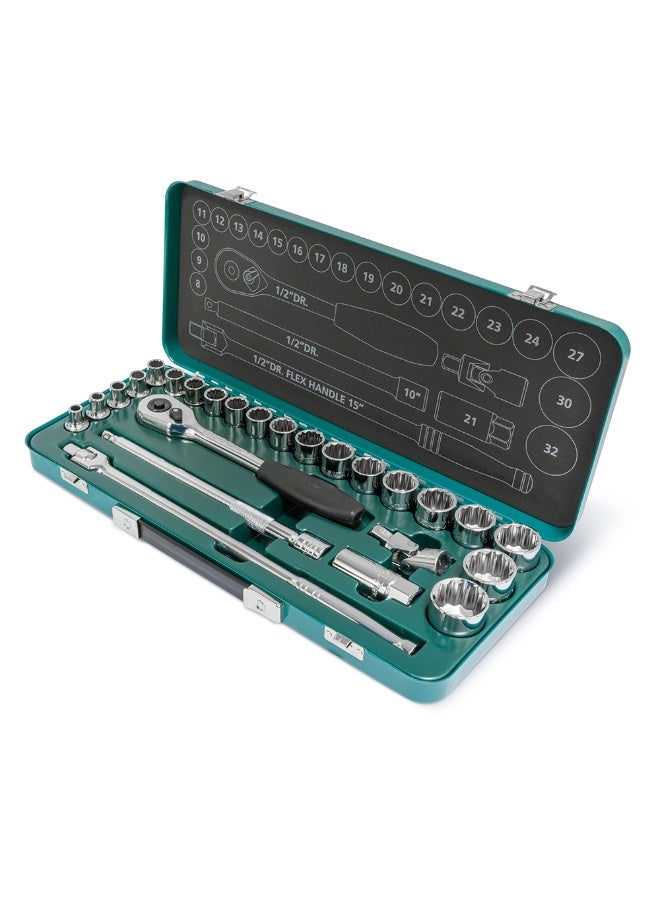 SATA ST09092ME-12 25-Piece 1/2" Drive 12 Point Metric Socket Set - Image 3
