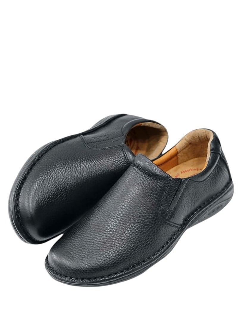 i diD Men's Casual Slip On Stretch Square Toe Loafer Shoes Luxury Formal Business Office Shoes, Handmade High Quality, Rubber Sole with Medical Insole, Anti-Slip Anti-Bacterial - Image 1