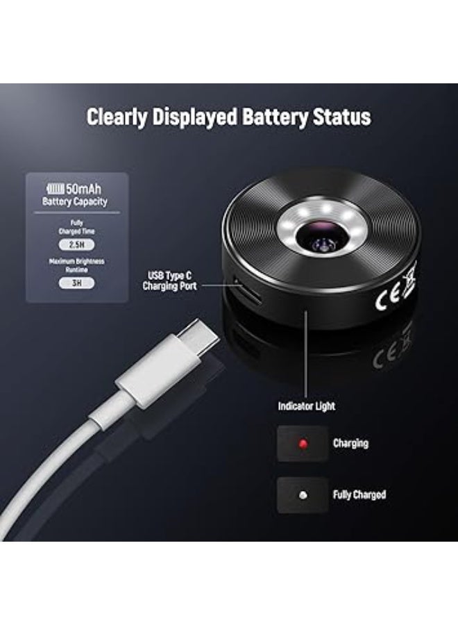 نيوير مجهر جوال 45X بعدسة مكبرة قابلة لإعادة الشحن مزود بضوء LED وبطارية 50 مللي أمبير، مناسب للوحة خلفية ملولبة مقاس 17 ملم، متوافق مع هواتف آيفون وسامسونج، مزود بكابل شحن Type-C ومحول عدسة 17 ملم، موديل LS-32 – عدسة تكبير للهاتف – مجهر جوال – عدسة تصوير احترافية – اكسسوارات كاميرا الهاتف - Image 2