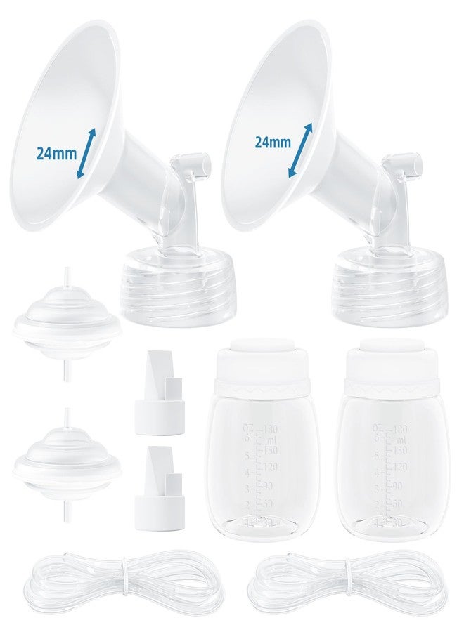 Hranio Breast Pump Accessories Compatible with Spectra Replacement Pump Parts 24mm Flange, Spectra Pump Parts S1 S2 Replacements Full Set 2 Set (Full SET-24MM) - Image 1