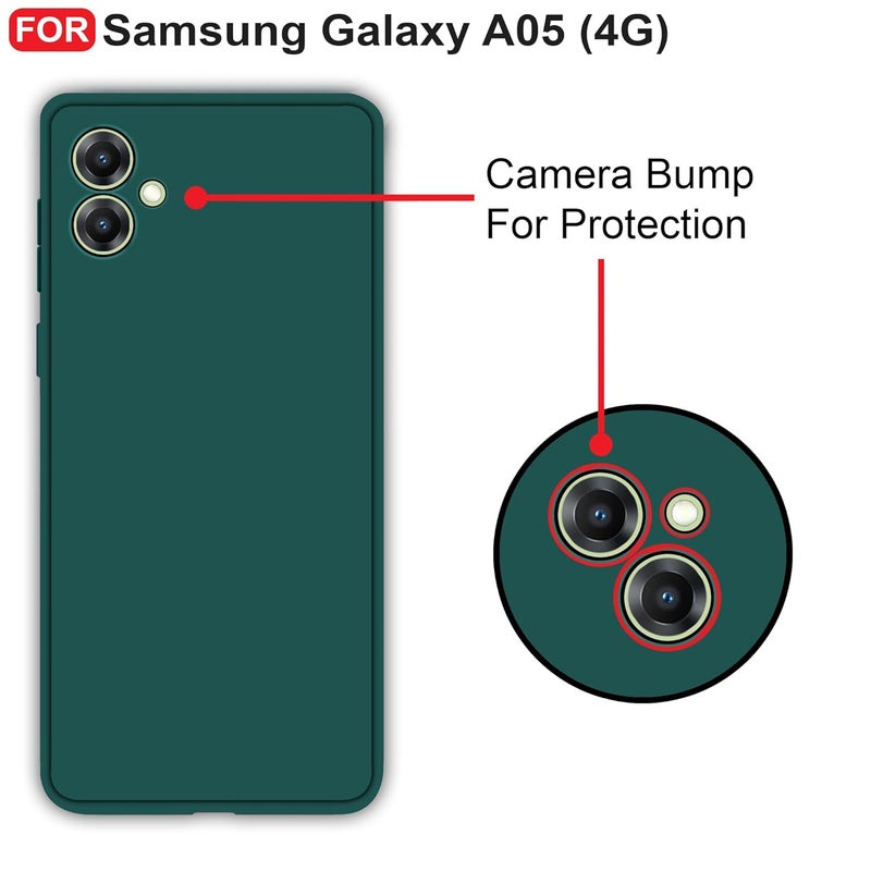 Cedo Samsung Galaxy A05 / F05 / M05 (4G) Back Cover | Camera Bump Protection & Inner Velvet Fabric Lining | Ultra Slim Matte Soft Rubberised Case Cover (Green) - Image 3