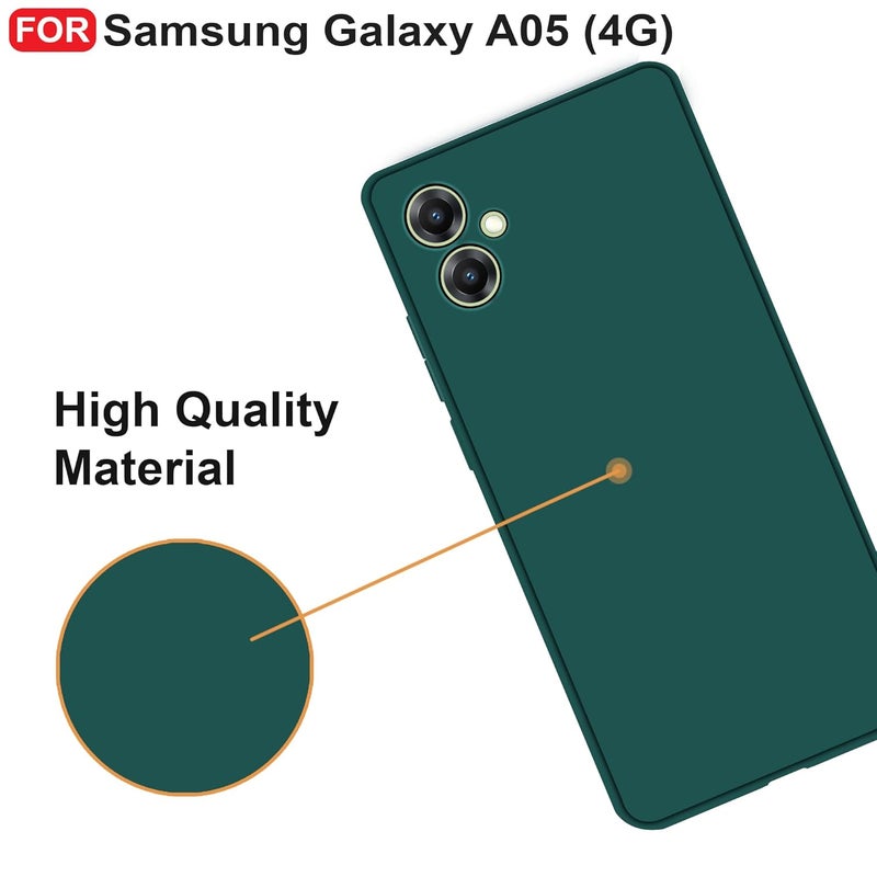 Cedo Samsung Galaxy A05 / F05 / M05 (4G) Back Cover | Camera Bump Protection & Inner Velvet Fabric Lining | Ultra Slim Matte Soft Rubberised Case Cover (Green) - Image 5