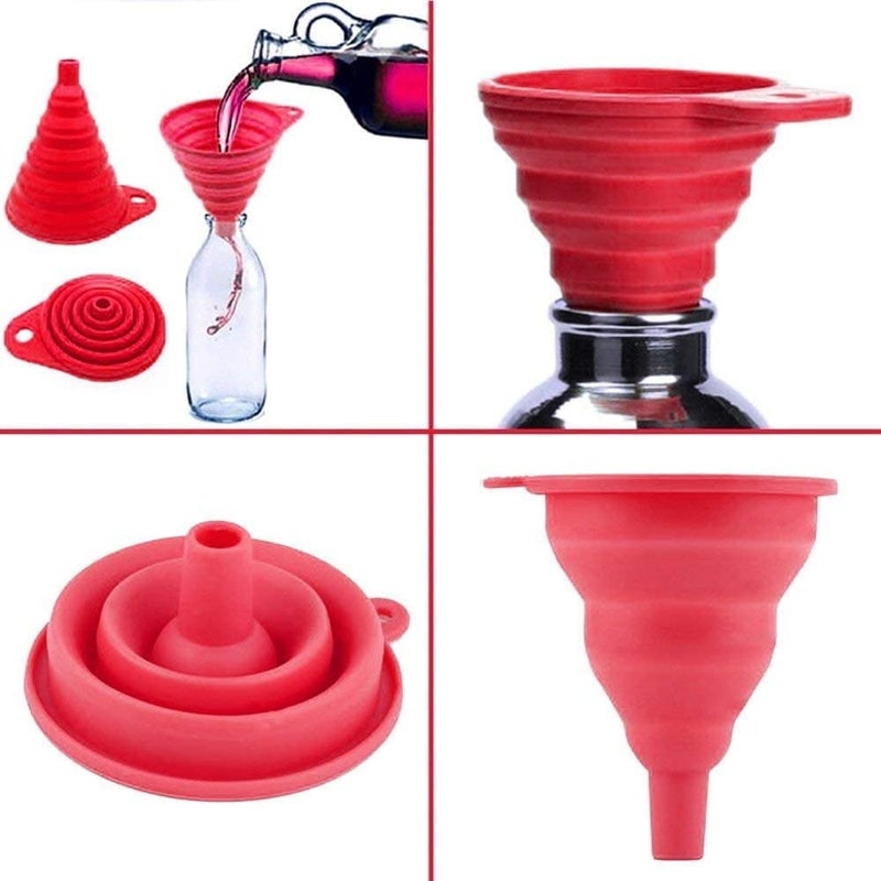 SQINELLI Italian Glass Oil dispenser 1000 ml, Pack of 2, Oil bottle for kitchen 1 Litre glass, Oval transparent (TT 1000 x 1 with Funnel) - Image 2