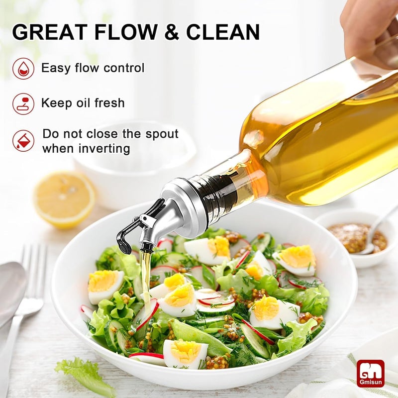 SQINELLI Italian Glass Oil dispenser 1000 ml, Pack of 2, Oil bottle for kitchen 1 Litre glass, Oval transparent (TT 1000 x 1 with Funnel) - Image 5