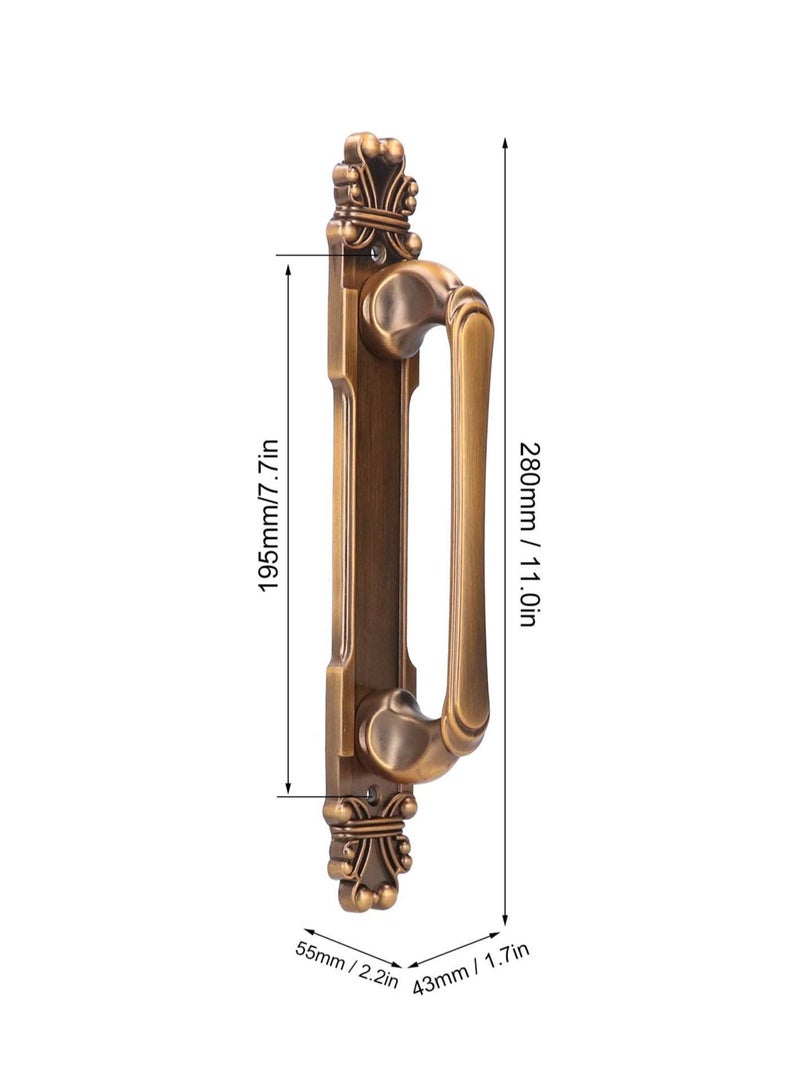 KASTWAVE Vintage Door Handle, European Style Door Pull Handle, Antique Door Handles with Back Plate, Rustic Barn Door Grab, Gates, Sheds, Garages, Sliding Barn Doors (11x1.7x2.2inch) - Image 5