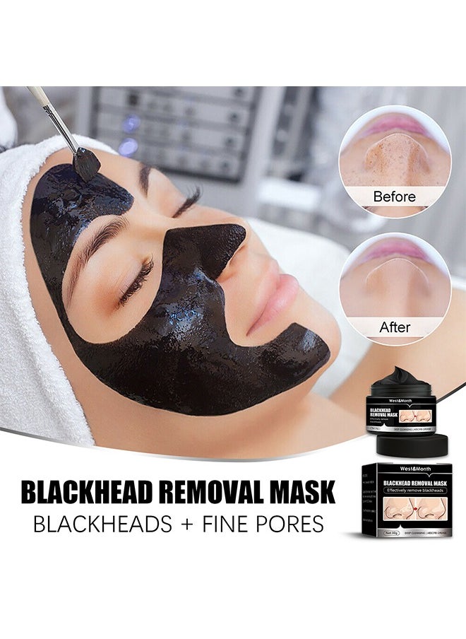 West&Month Blackhead Removal Mask, Peel Off Face Mask, Bamboo Charcoal Black Mask Peel Off Black Mask, Deep Cleansing For Face Nose Blackhead Pores Acne, Facial Purifying And Clean Blackhead 30g  - Image 3