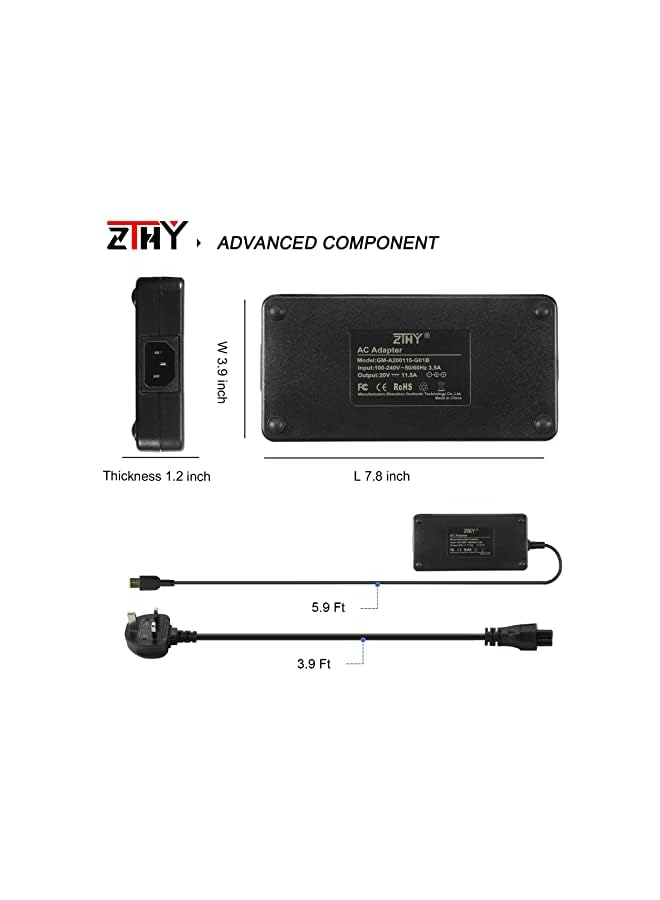 ZTHY 230W Slim Tip Ac Adapter Laptop Charger Replacement For Lenovo Ideapad Legion Y540 Y545 Y740 Y730 Y900 Y910 Y7000 Thinkpad P50 P51 P52 P53 P70 P71 W540 W541 T540P Power Supply - Image 4