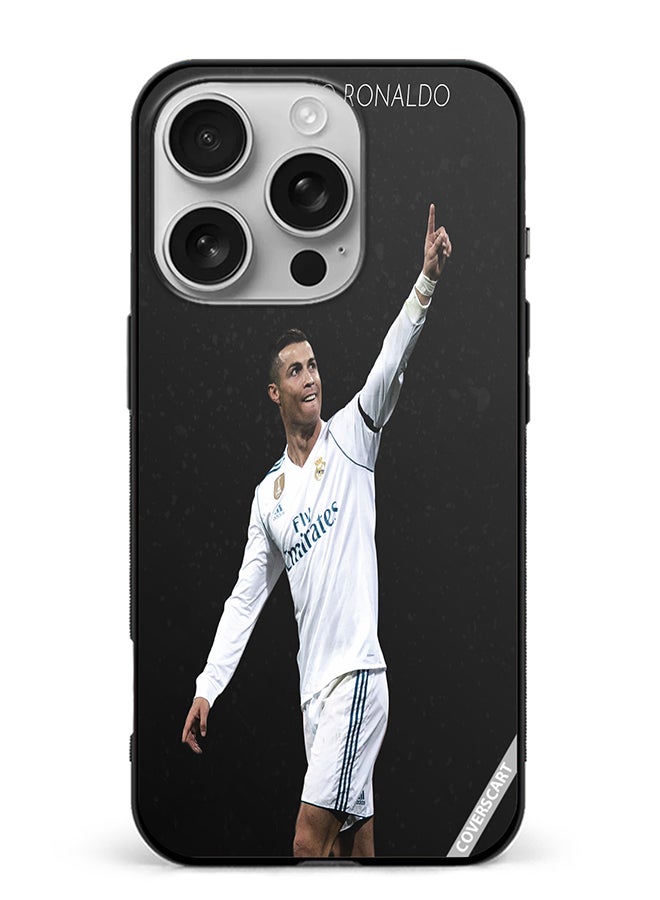 COVERSCART Protective Case Cover For Apple iPhone 16 Pro Ronaldo Design Black