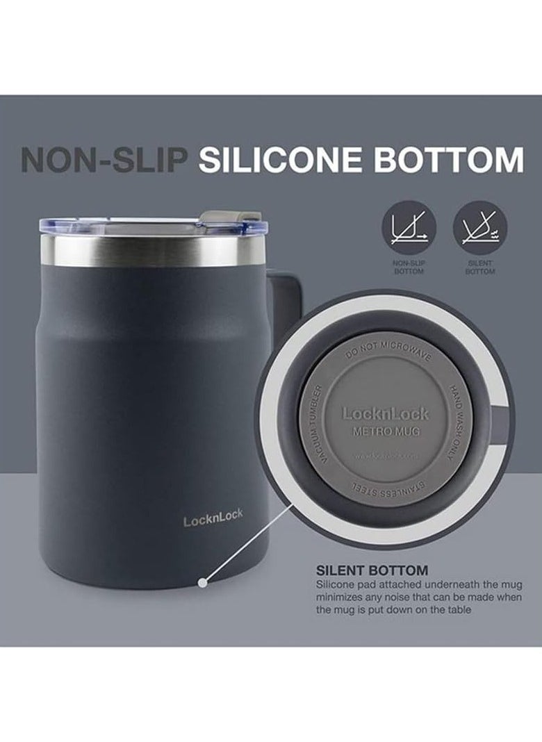 LOCK & LOCK LocknLock Metro Mug 355ml Navy – Double-Wall Insulated Stainless Steel Mug with Spill-Resistant Lid  - Image 3