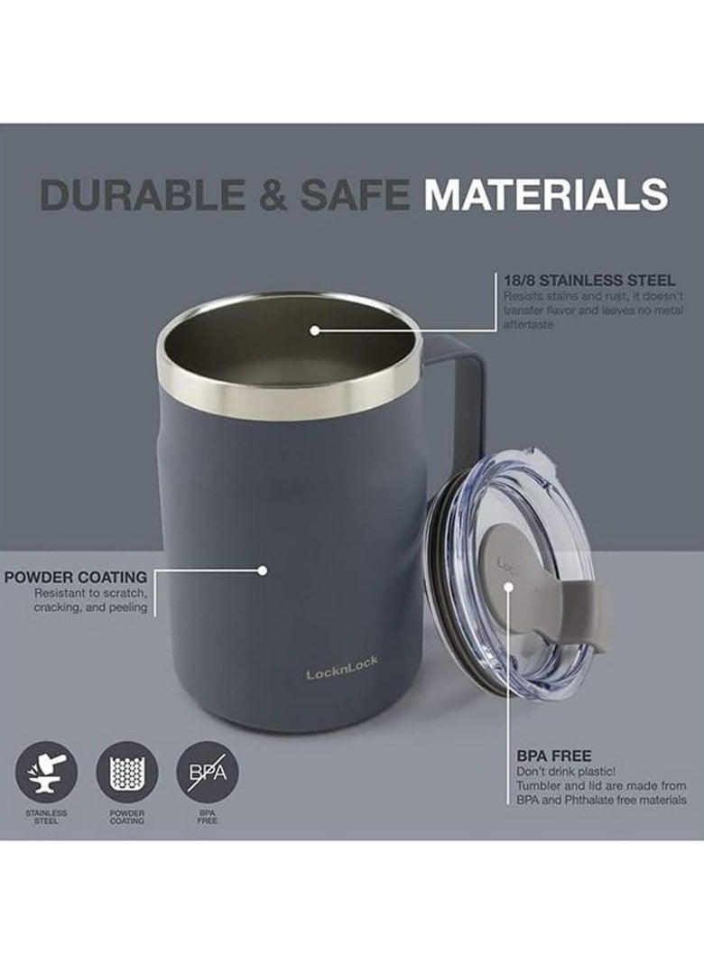 LOCK & LOCK LocknLock Metro Mug 355ml Navy – Double-Wall Insulated Stainless Steel Mug with Spill-Resistant Lid  - Image 5