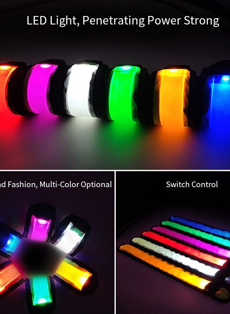 SOLARAE Set Of 6 LED Light-Emitting Bracelets, Running Light Flapping Bracelets Night Safety Reflective Wristbands, Bicycle, Jogging, Walking Safety Light Armbands - Image 2