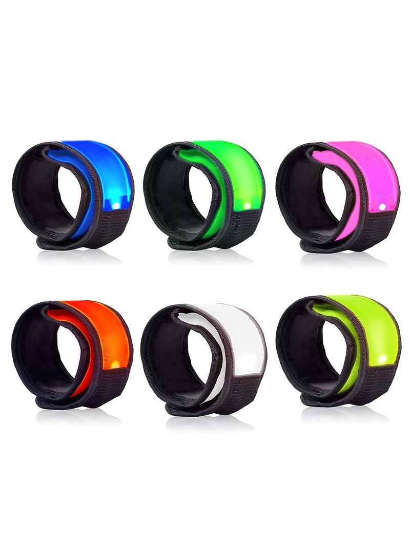 SOLARAE Set Of 6 LED Light-Emitting Bracelets, Running Light Flapping Bracelets Night Safety Reflective Wristbands, Bicycle, Jogging, Walking Safety Light Armbands - Image 1