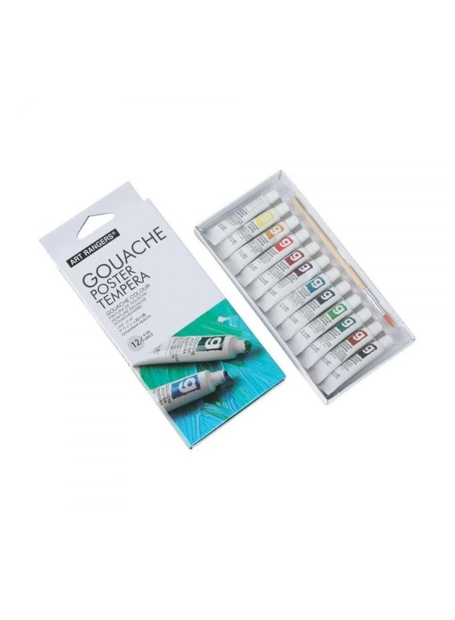 ART RANGERS Gouache Color Paint Set Of 12x6 ml - Image 1