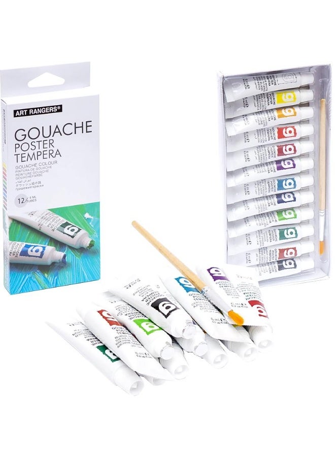 ART RANGERS Gouache Color Paint Set Of 12x6 ml - Image 5
