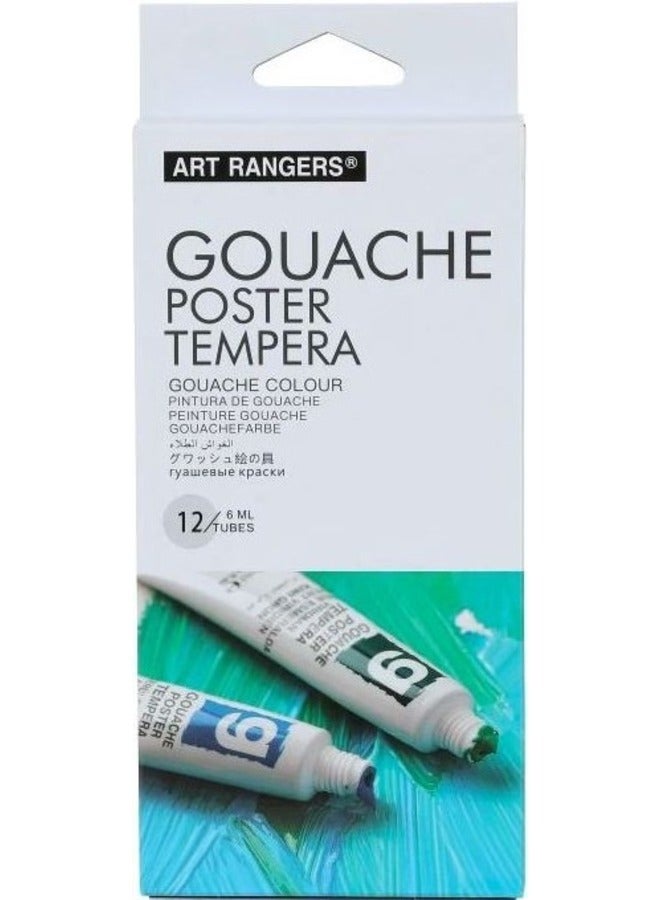 ART RANGERS Gouache Color Paint Set Of 12x6 ml - Image 1