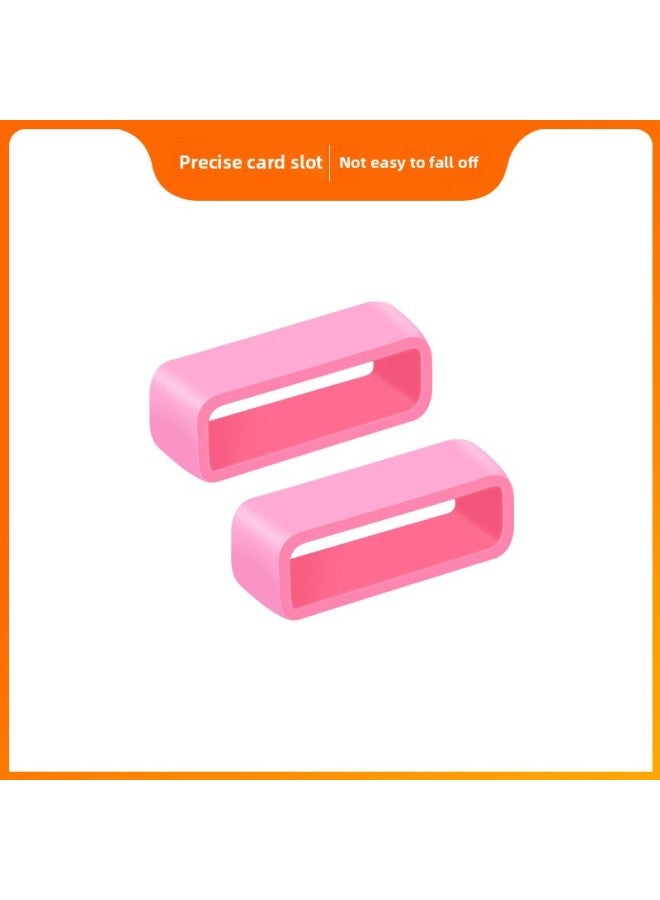 Loquat Watch Buckle Strap Activity Ring Accessories Strap Ring Silicone Buckle Watch Strap Ring Replacement Ring Universal Buckle-Color:Pink 【2 Pieces】 - Suitable For Watch Strap Width 18mm  - Image 1