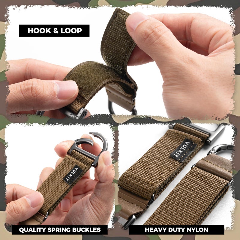 VULKIT Heavy Duty Keychain Durable Nylon Strap for Belt Loop, Molle Pouch, Backpack, Quick Release Key Rings - Image 4