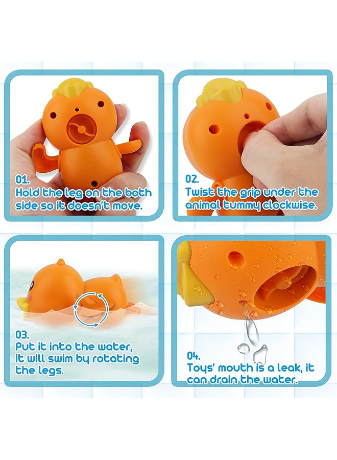 Excefore Baby Bath Toys Magnetic Fishing Games For Kids 1 3 Years Old Wind Up Swimming Fish Duck And Whale Floating Water Toys For Infants And Toddlers Bath Time Shower Gifts - Image 5
