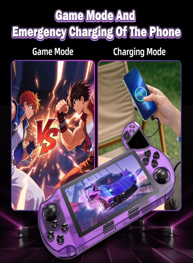 XIXIMENG SF3000 Retro Handheld Game Console,20000+ Games,HD TV Output Retro Gaming Console,E-Book/Music/Video Playback/Emergency Charging of Phone,14 Emulators,4.5-Inch IPS Screen,Dual Core Processor (Purple) - Image 5