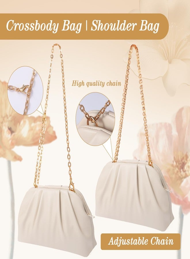 lovyoCoCo Clutch Purse for Women Soft Pleated PU Wedding Clutch, Elegant Evening Bag for Galas, Proms,Cocktail Parties, Beige - Image 4