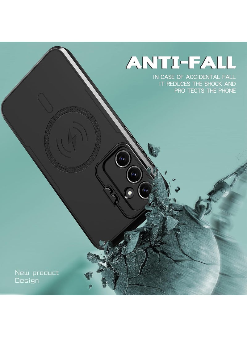 samsung a55 cover hybrid Full Protection Case Magnetic Wireless Charging Case Stand Camera protection TPU For samsung galaxy a55