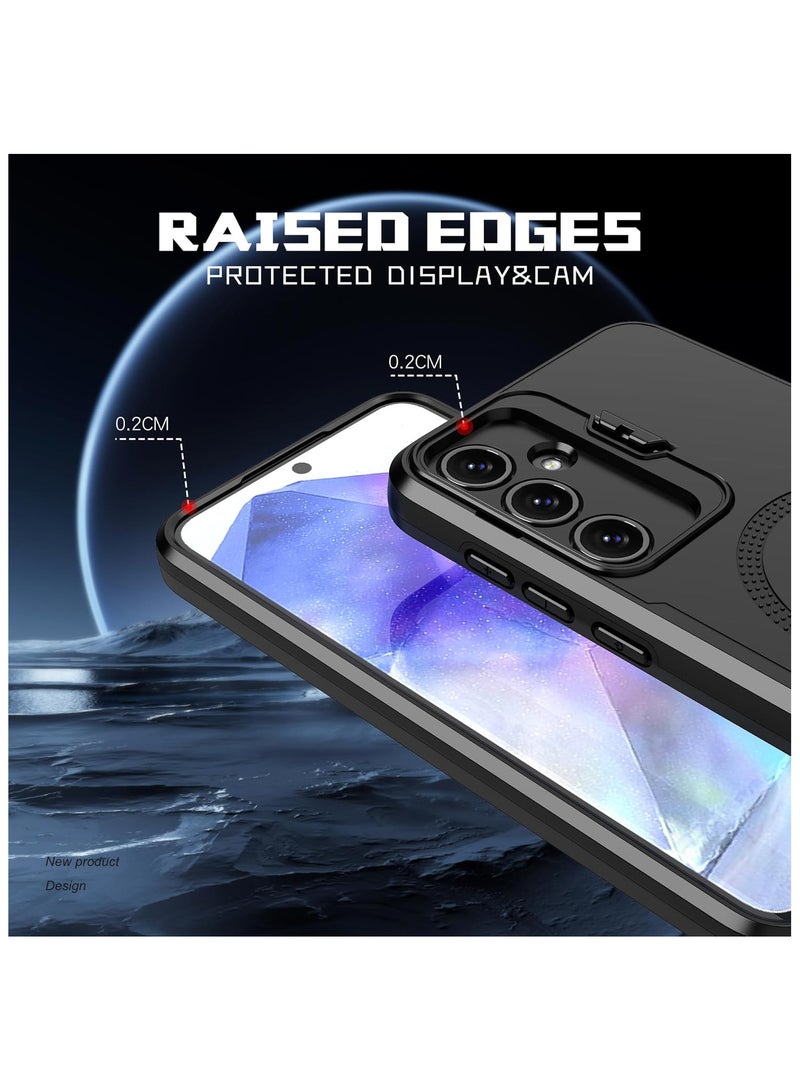 samsung a55 cover hybrid Full Protection Case Magnetic Wireless Charging Case Stand Camera protection TPU For samsung galaxy a55