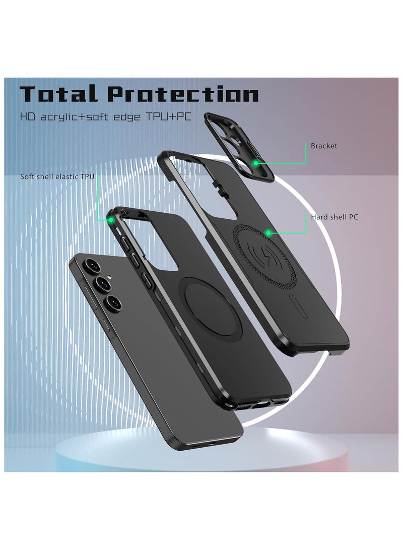 samsung a55 cover hybrid Full Protection Case Magnetic Wireless Charging Case Stand Camera protection TPU For samsung galaxy a55