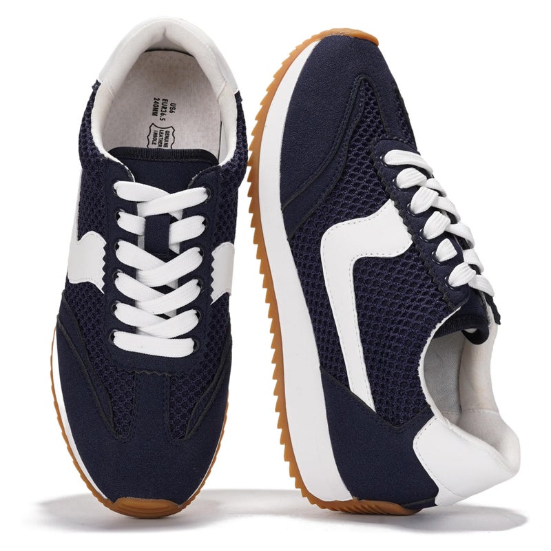 Project Cloud Fashion Sneakers for Women 2026 â€“ Lightweight Lace-Up Shoes for Women with Memory Foam Insoles â€“ Trendy Womens Shoes â€“ Non-Slip, Comfortable Womens Sneakers (Madison, Navy,9) - Image 1